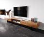 Meuble TV New Live-Edge 240 cm acacia naturel 4 portes 1 compartiment pied flottant métal noir