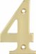 Amig - Huisnummer 4 (Vier) - Gepolijst Messing – 50 x 1.5mm – Schroefbaar