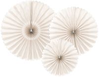PARTYDECO - 3 rosettes décoratives en papier, beige, synthétique, pour carnaval