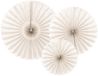 PARTYDECO - 3 rosettes décoratives en papier, beige, synthétique, pour carnaval