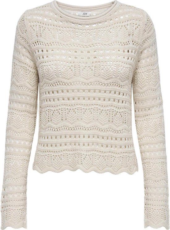 Jacqueline de Yong Jdysun Lay L/s Boatneck Trui - Tapioca - Maat S