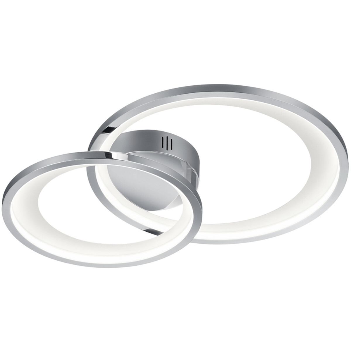 BES LED LED Plafondlamp - Trion Granity - 29W - Warm Wit 3000K - Dimbaar - Ovaal - Mat Chroom - Aluminium