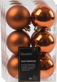Decoris Kerstballen - 36 stuks - 6 cm - Koper/Cognac Bruin - Kunststof