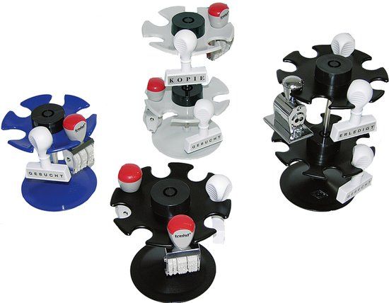 Wedo Stempelhouder 8-voudig, rond, zwart