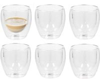 Gerimport Theeglazen Luz - 6x - dubbelwandig - borosilicaatglas - 250 ml