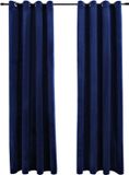 vidaXL Gordijn verduisterend met ringen 2 st 140x245 cm fluweel blauw