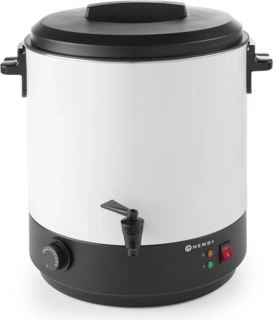 Hendi Hetedrankenketel / Gluhwijn ketel wit 27 Liter Tapkraan Geëmailleerde