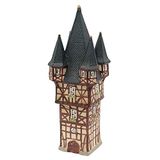 Dekohelden24 Windlichthuis - Bromser-Toren in Rüdesheim/Rhein van porselein. L/B/H ca. 12 x12 x 33 cm