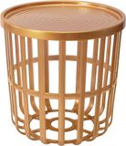 BranQ Bijzettafel Salontafel Rond Met Opbergmand 40 x 40 x 40 cm Gold