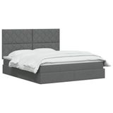 vidaXL Opslag bed met matras Donkergrijs 180 x 200 cm Stof