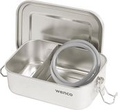 Wanco Premium Lunchbox van Roestvrij Staal, 2 Vakken, 800 ml, Waterdicht, Vaatwasmachinebestendig, Zilver