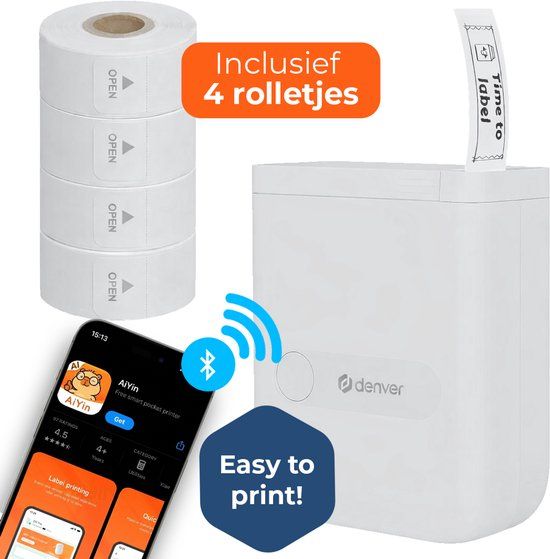 Denver MBP-16W Labelprinter - Bluetooth - Wit