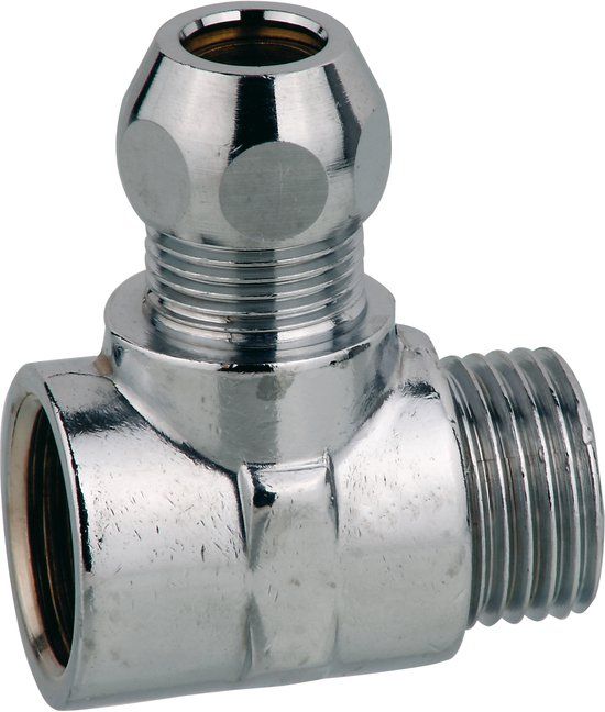 KIRCHHOFF MS Knelfitting-T-Stuk - Chroom - 1/2"BI x 10 mmQ x 1/2"BU