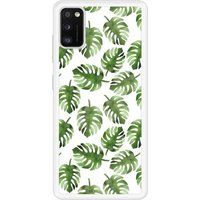 Samsung Galaxy A41 Feuilles de monstera Verstevigd hoesje met sublimatie bedrukking