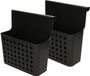 Plasticforte Badkamerrekje - 2x stuks - zwart - douche opbergmandje - 26x24 cm