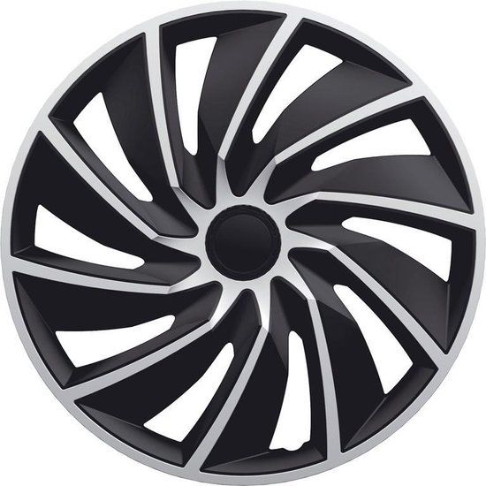 AutoStyle Wieldoppen 14 inch Turbo zilver/zwart - 4 stuks