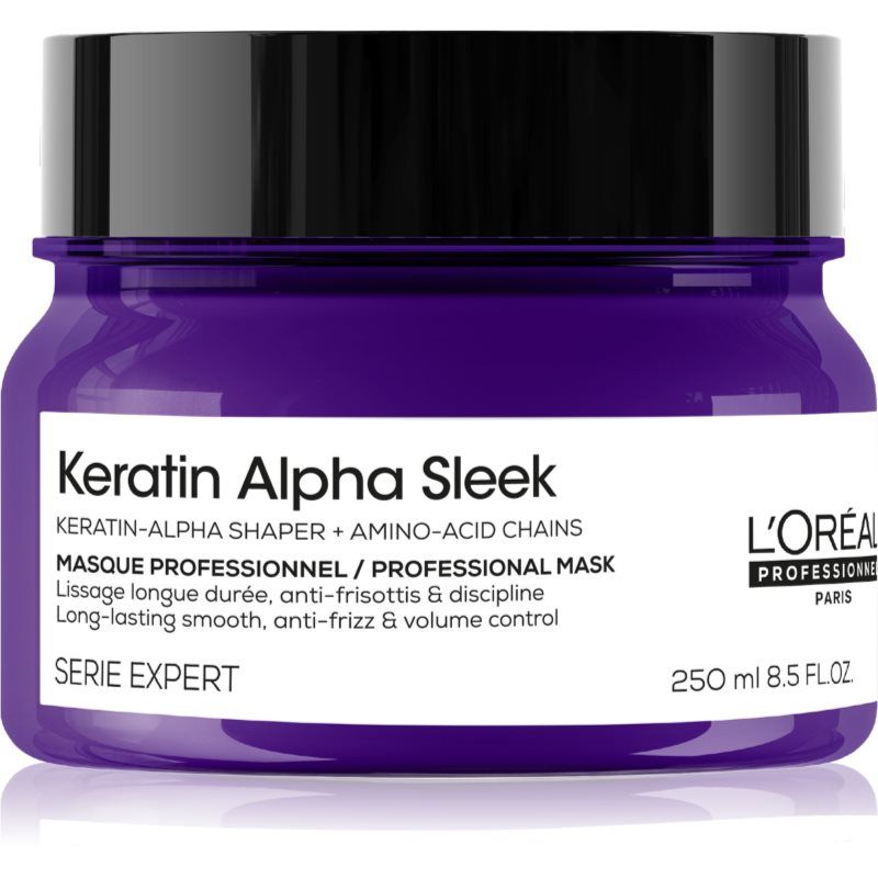 L'Oréal Professionnel Serie Expert Keratin Alpha Sleek Shampoo, Hair Mask, Hair Serum & Smooth Transformer Bundle