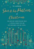 Regal Publishing Kerstkaart naar een speciale zoon & partner Teal lijnen - 9 x 6 inch