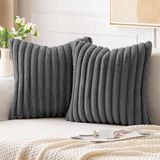 HAUSS SPOLE Fluwelen Kussensloop Donkergrijs 45 x 45 cm Set van 2