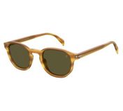 GAFAS David Beckham DB 1007/S Zonnebril Dames Rechthoekig Acetaat Geel Bruin Goudkleurig
