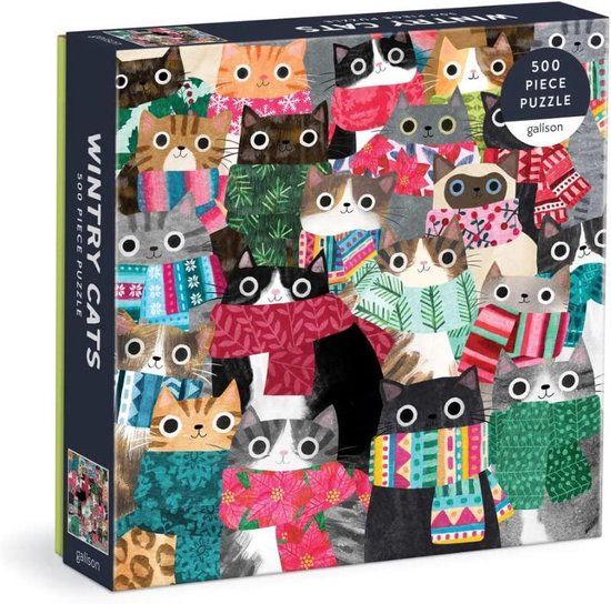 Galison Wintry Cats 500 Piece Puzzle