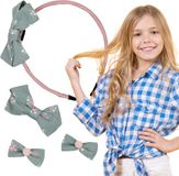 sarcia.eu Nella Zeegroen Roze Haaraccessoires Set - Haarband + 3x Haarspeldjes
