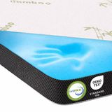 Mks Topper Matras 120x200 cm – 7cm Premium Matrastopper Traagschuim – Gel Memory Foam Topdekmatras – Afritsbare Wasbare Bamboehoes – Verkoelend & Anti-allergie – CertiPUR – Medium Hardheid