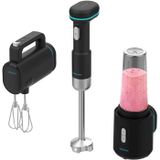 Cecotec BlendGo Pack Mixeur plongeant, blender portable, mixeur sans fil, 6 vitesses, noir