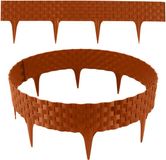 Aquagart Bordure de jardin aspect rotin | Terracotta | Modules de 16x80 cm | Bordure en plastique pour parterres et bordures de pelouse | Bordure flexible
