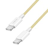 Logilink USB 2.0 Type-C aansluitkabel, C (stekker) naar C (stekker) met nylon mantel, 60 W, geel, 1 m