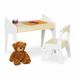 Relaxdays Set table et chaise pour enfant - Beige-Blanc