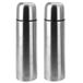 Merkloos 2x stuks RVS thermosflessen/isoleerflessen mat zilver 500 ml