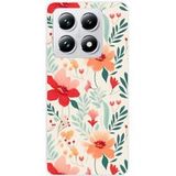 Xiaomi Bedrukt siliconen hoesje compatibel met Xiaomi 14T 4G Flower wall