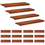 vidaXL Trapmatten 16 st Bruin 100 x 30 x 2 cm Massief beukenhout