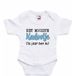 Bellatio Decorations baby rompertje - Kadootje - wit/blauw - vaderdag - babyshower/kraamcadeau 68