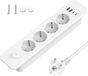 Icecat Prise escamotable avec 4 prises - Bloc multiprise encastrable avec 4 ports USB - 3,4 A - Plateau - Couleur