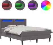 vidaXL Bedframe met matras Grijs 120 x 190 cm Kunstleer