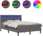 vidaXL Bedframe met matras Grijs 120 x 190 cm Kunstleer
