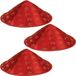 Merkloos Set van 3x Aziatische/Chinese Hoedjes - Rood - Gouden Tekens/Letters - Carnaval Verkleed Hoedjes - Unisex - Kunststof - 58 cm Hoofdomtrek