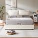 en.casa Tweepersoonsbed Lunner met matras 200x140 cm beige