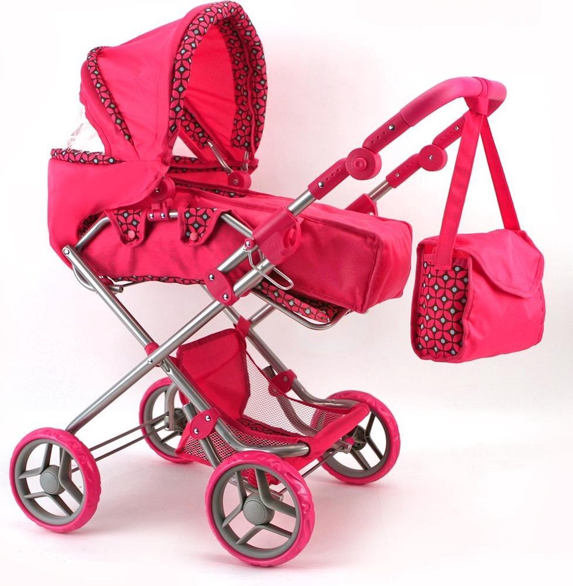 Basic Poppenwagen Roze