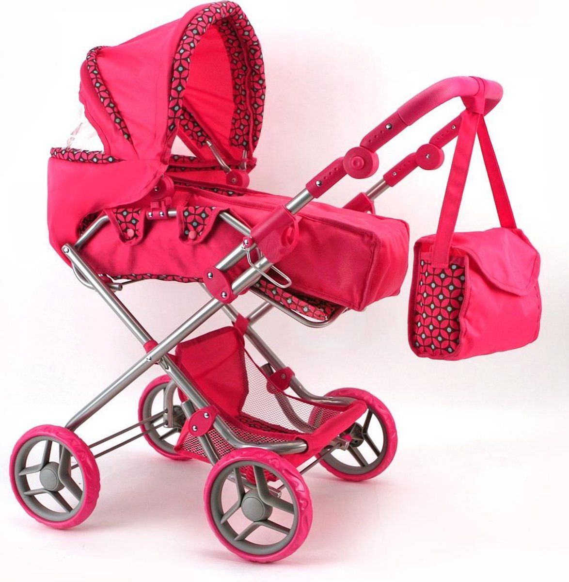Basic Poppenwagen Roze - 8710124138573