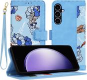 Techsuit Hoesje geschikt voor Samsung Galaxy S23 FE - FlipCraft Book Wallet Case met koord - Vibrant Blue