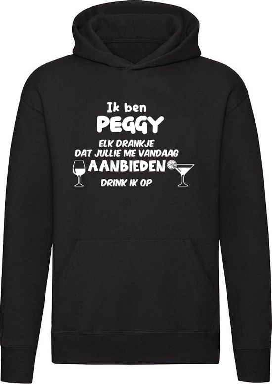 Ik ben Peggy Hoodie 3XL - Zwart