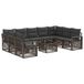 vidaXL Tuinbank - Set - 10 - st - Grijs - poly - rattan
