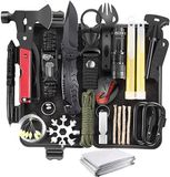 SUR5 Survivalset Adventure 22 – kit de survie 22 pièces pour camping, randonnée et bushcraft
