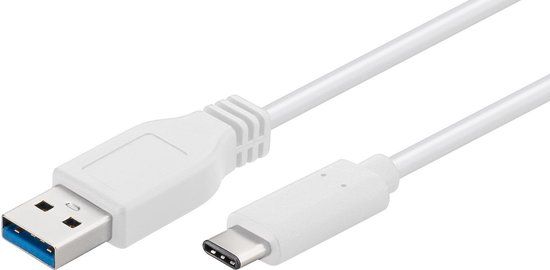 Microconnect USB3.1CA1W USB-kabel USB 3.2 Gen 1 (3.1 Gen 1) 1 m USB A USB C Wit
