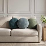 vidaXL - Kussensloop - 2 st - HEERLEN - Groen - Ø 40 cm - Chenille Stof