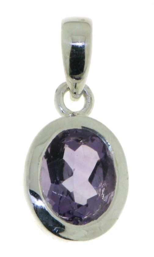 SilverGems Zilveren hanger met Amethist edelsteen