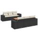 vidaXL 7-delige loungeset met kussens, polyrattan, zwart